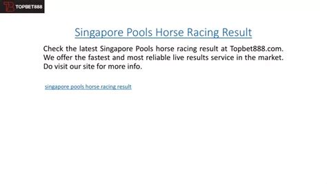 singapore pool horse result